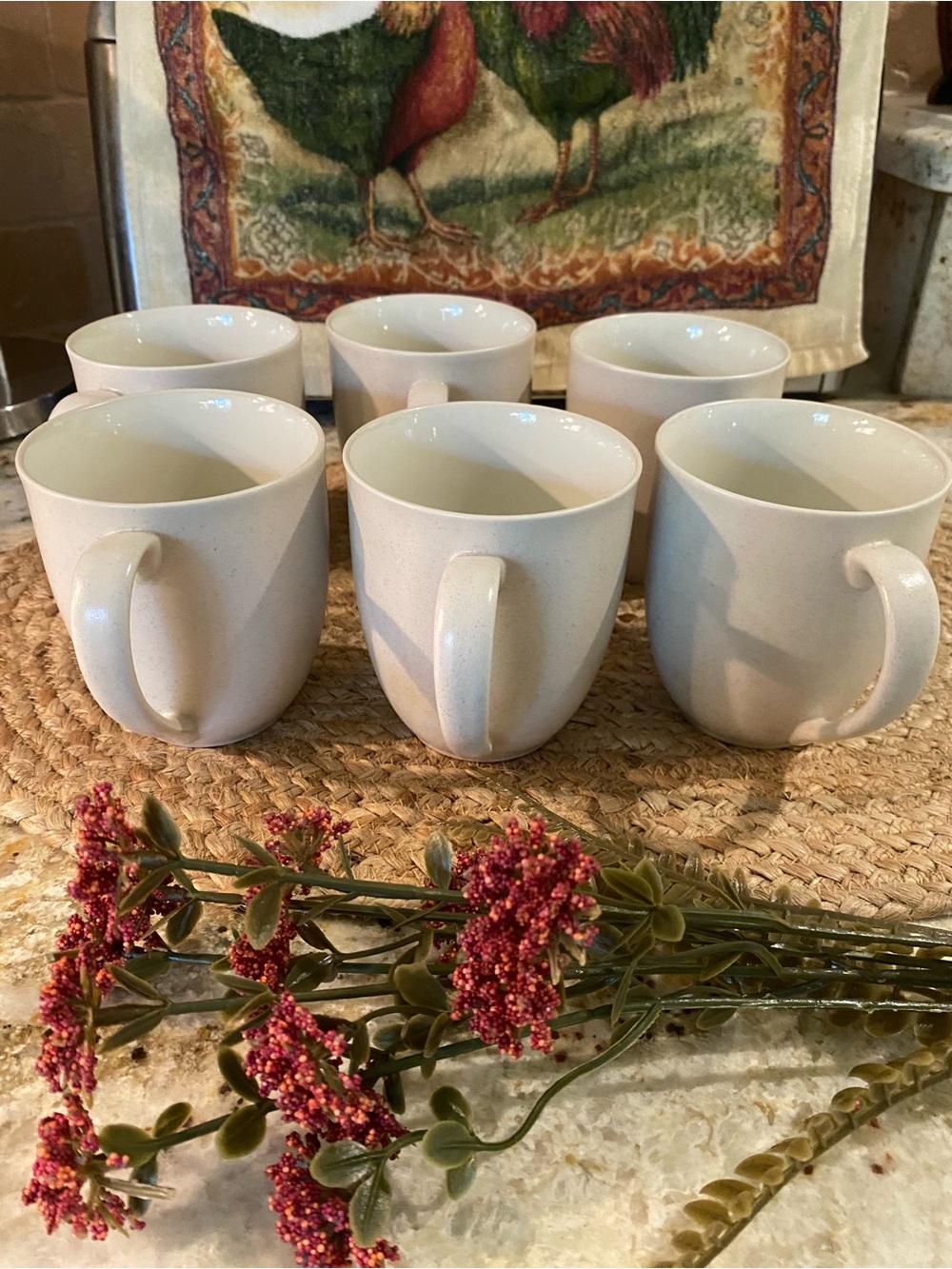 Noritake Colorwave Cream Color Coffee Mugs - Set of 6